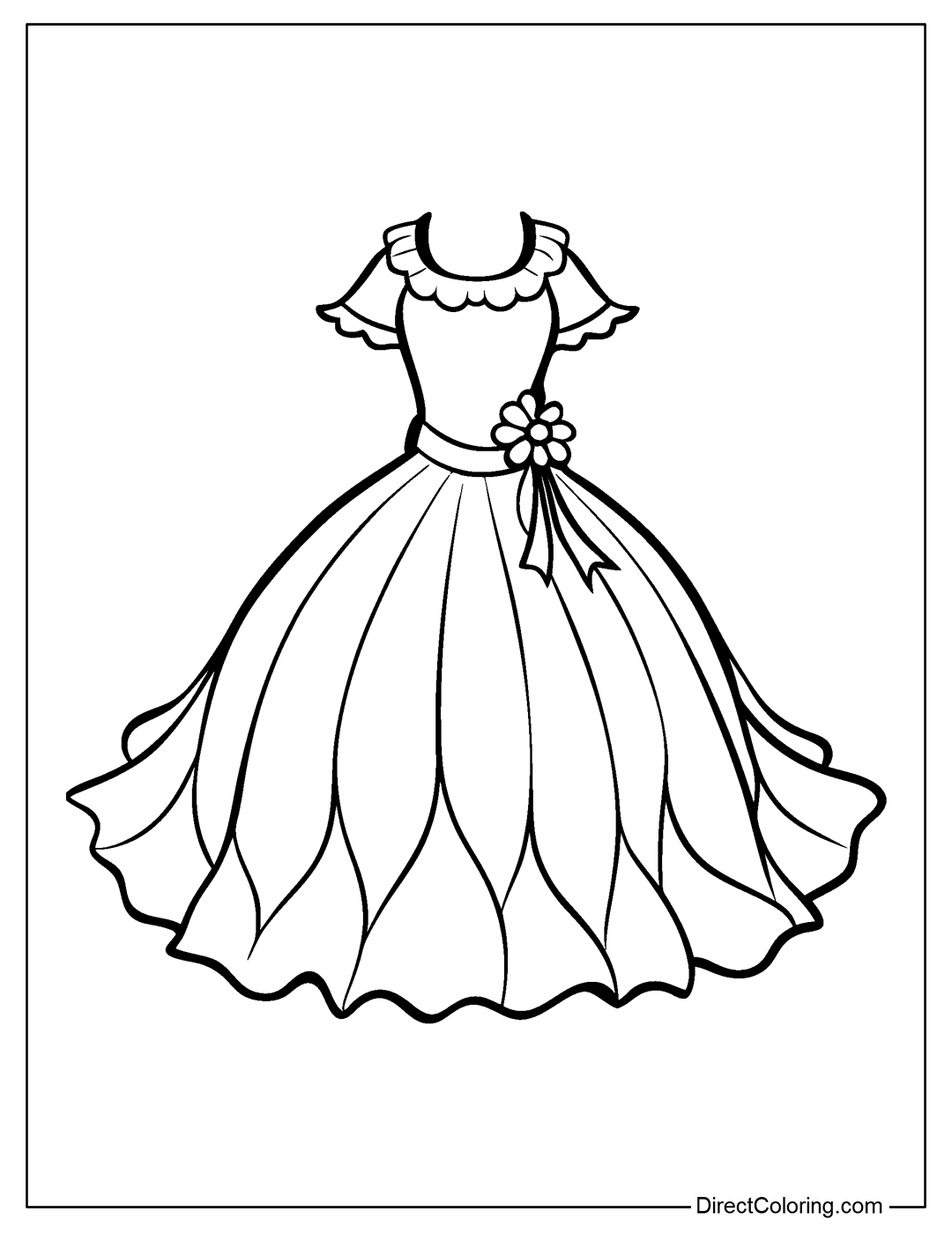 Pattern of Fashionable Dress Free Coloring